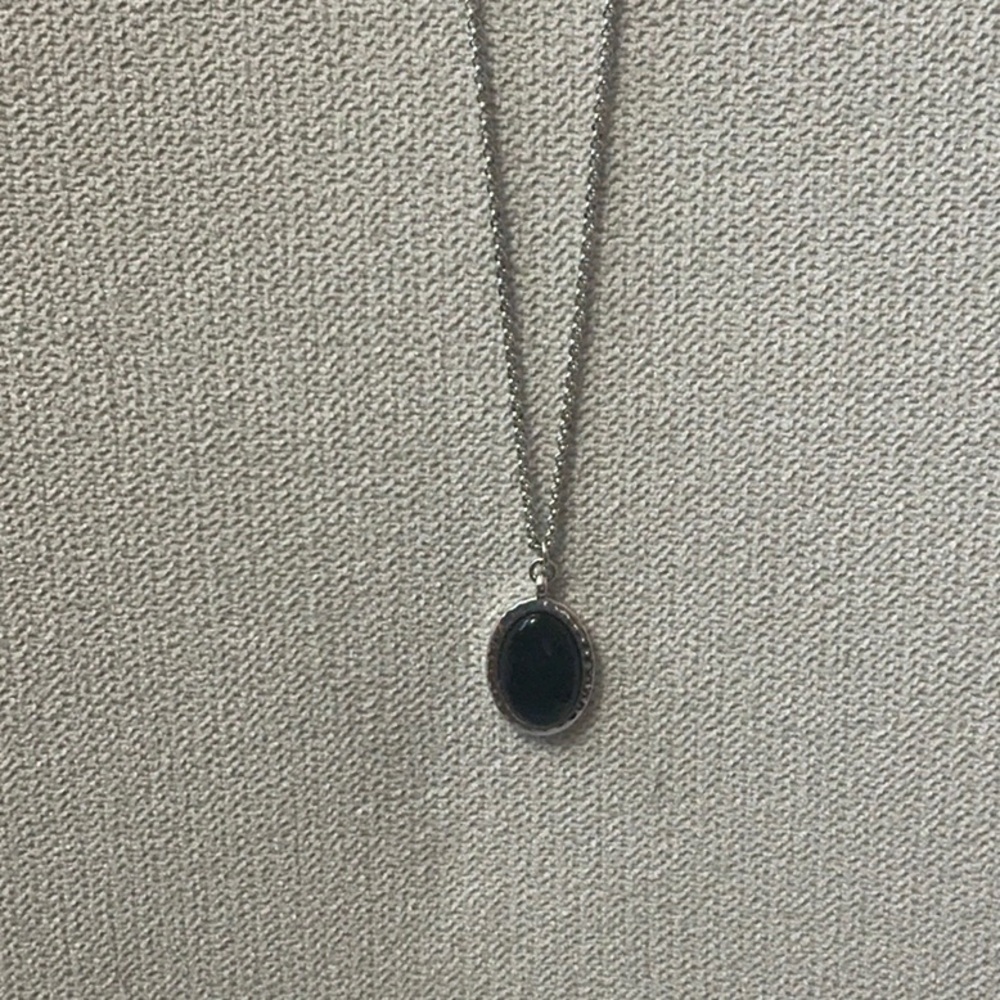 Sterling Silver and Black Onyx Necklace - Picture 2 of 4